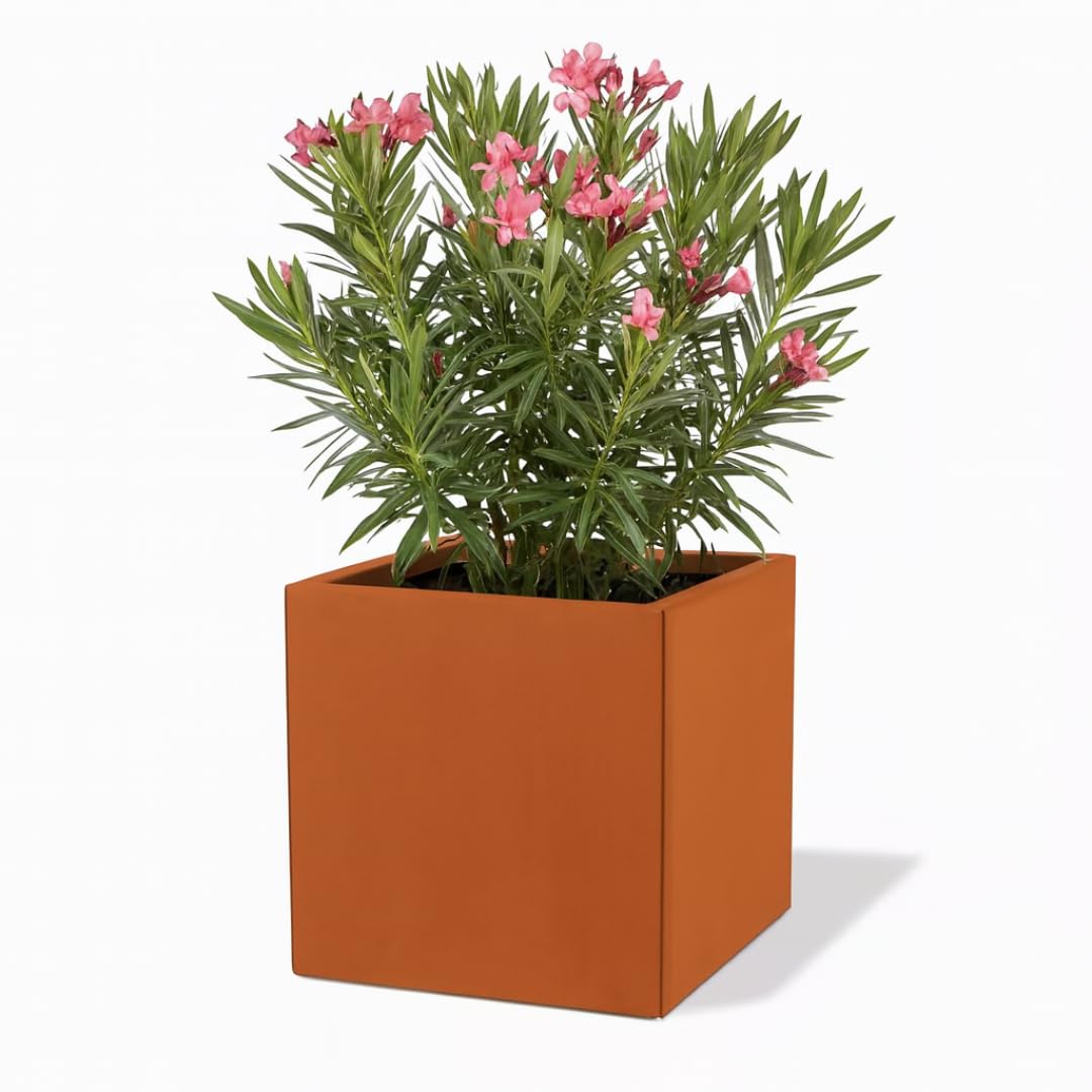 Cortenstahl Pflanzkübel - Blumenkübel quadratisch – wetterfest & langlebig – Garten Terrasse Balkon – Edelrost Pflanzgefäss