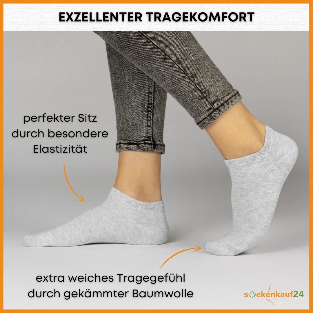 10 Paar Premium Trainer Socken für Männer und Frauen aus besegneter Baumwolle mit Comfort Bund ohne Drucknaht