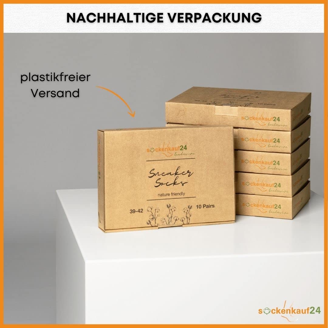 10 Paar Premium Trainer Socken für Männer und Frauen aus besegneter Baumwolle mit Comfort Bund ohne Drucknaht