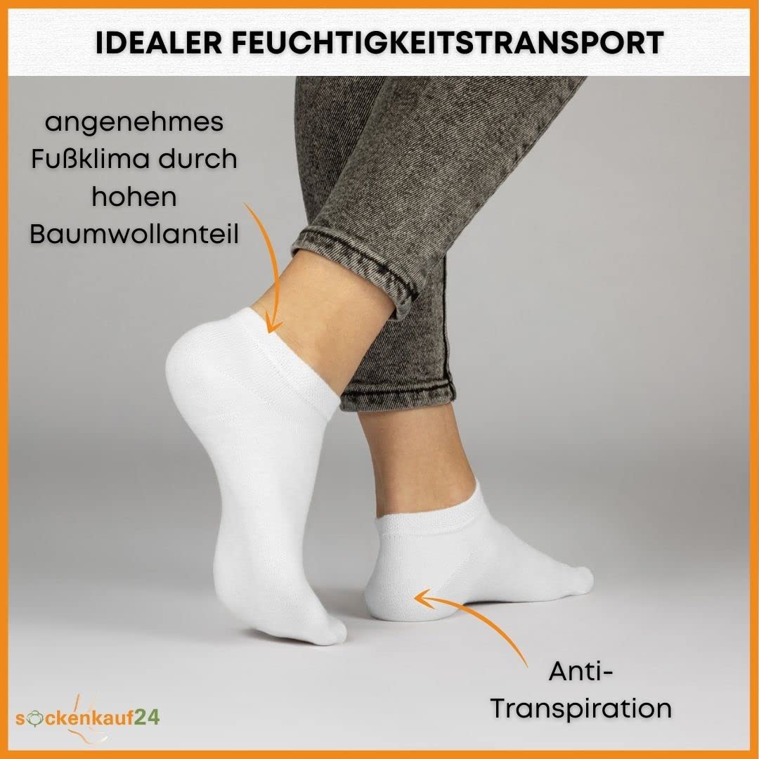 10 Paar Premium Trainer Socken für Männer und Frauen aus besegneter Baumwolle mit Comfort Bund ohne Drucknaht