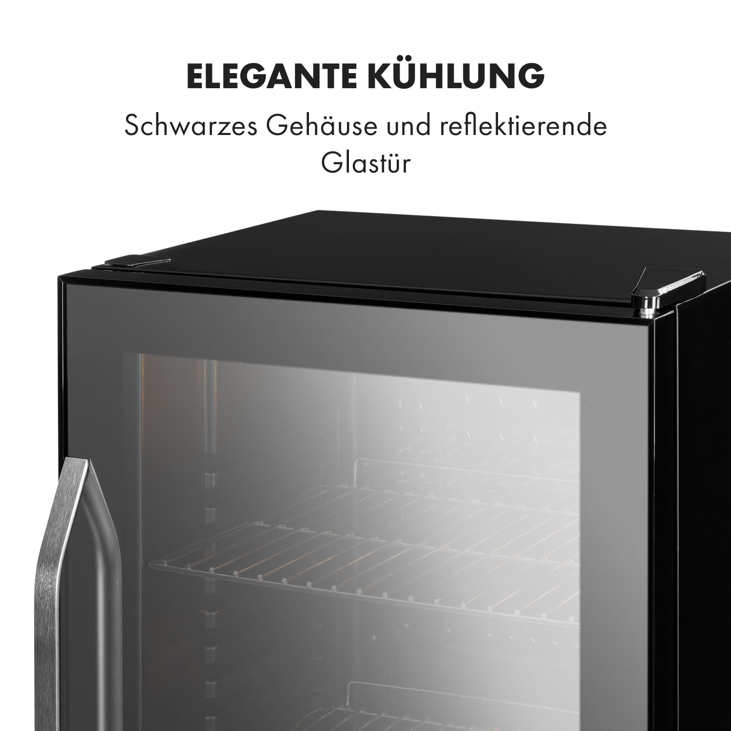 Beersafe Getränkekühlschrank 60 L – Mini Kühlschrank mit Glastür, Kupfer | LED-Beleuchtung, herausnehmbare Metallablagen, leise, Flaschenkühlschrank für Getränke & Dosen