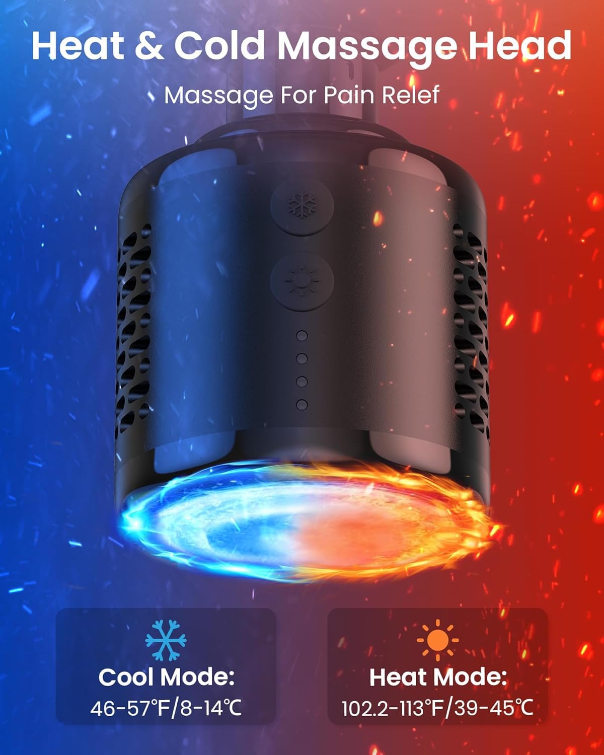 Massagepistole,Napre Faltbare Massage Pistole Massage Gun mit Verlängerungsgriff und Einstellbaren Winkeln,Muskel Percussion Massagegerät für Schulter Körper Rücken,32 Geschwindigkeiten,6 Aufsätze