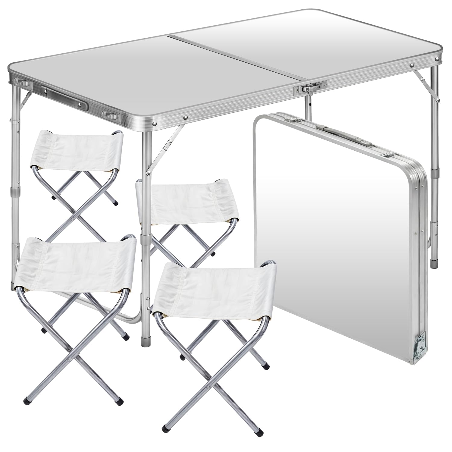 Multifunktionaler Klapptisch, für Camping, Märkte, Tapetentisch, für Feste im Garten, höhenverstellbar, schwarz