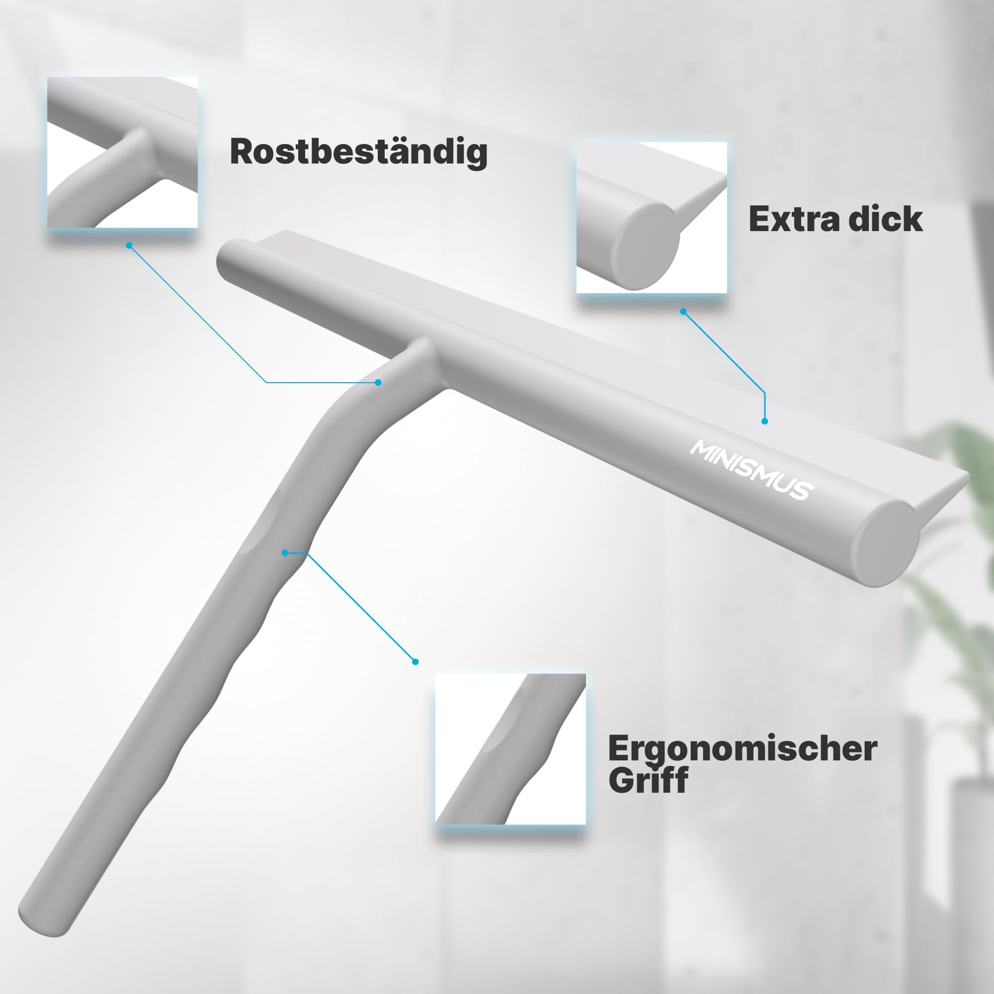 Fensterabzieher mit Aufhänger – Profi Abzieher Dusche - Duschabzieher – Schlierenfrei – Hochwertiger Silikon - Antirutsch