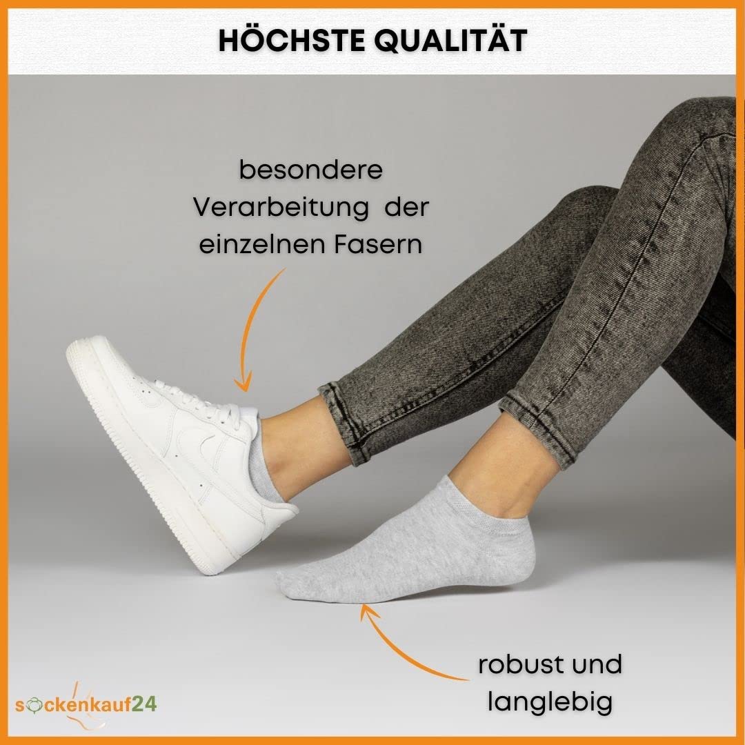 10 Paar Premium Trainer Socken für Männer und Frauen aus besegneter Baumwolle mit Comfort Bund ohne Drucknaht