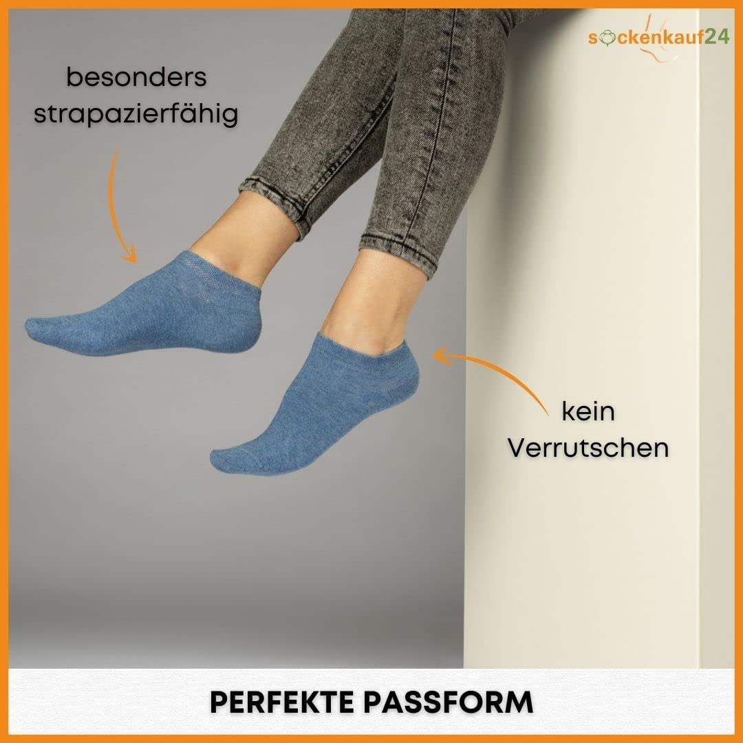 10 Paar Premium Trainer Socken für Männer und Frauen aus besegneter Baumwolle mit Comfort Bund ohne Drucknaht