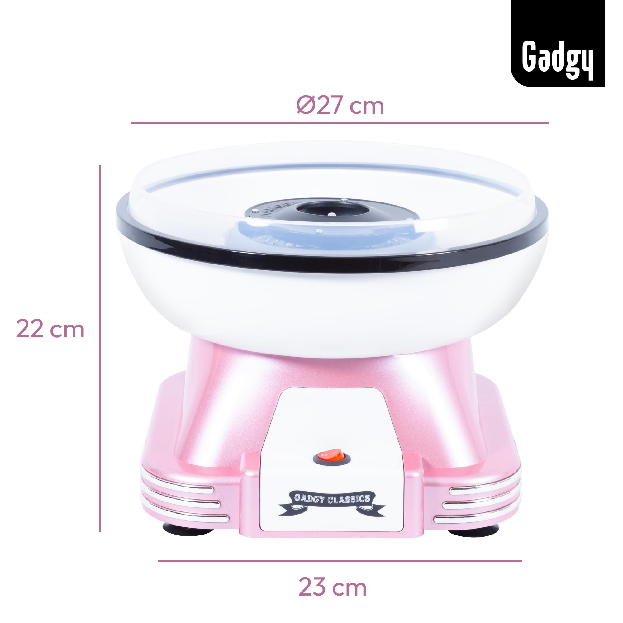Zuckerwattemaschine für zuhause - Zuckerwatte Maschine für Zucker oder Bonbons - Cotton Candy Machine - Zuckerwatte für Kinderfest, Geburtstag und Party - Rosa