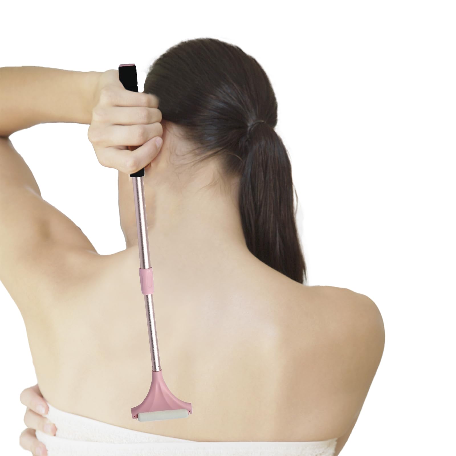 Mini Lotion Applikator Lotionsbürste Kosmetik Applikator Körperpflege Hautpflegewerkzeug mit drei Ersatzköpfen, verstellbar