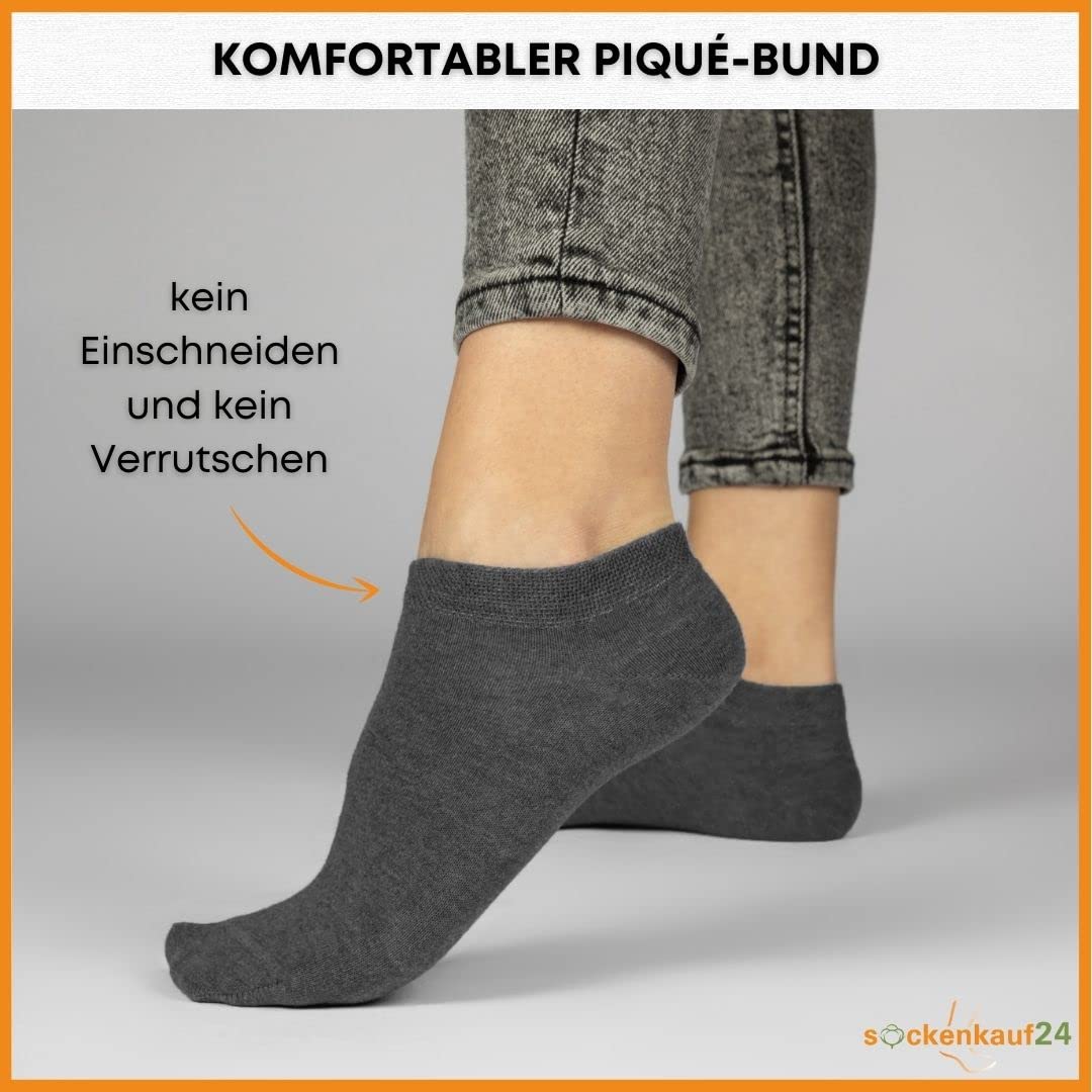 10 Paar Premium Trainer Socken für Männer und Frauen aus besegneter Baumwolle mit Comfort Bund ohne Drucknaht