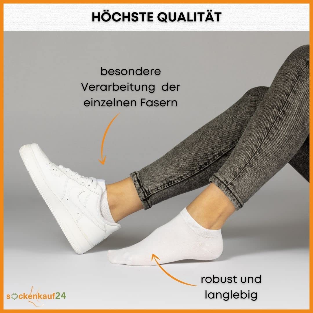10 Paar Premium Trainer Socken für Männer und Frauen aus besegneter Baumwolle mit Comfort Bund ohne Drucknaht
