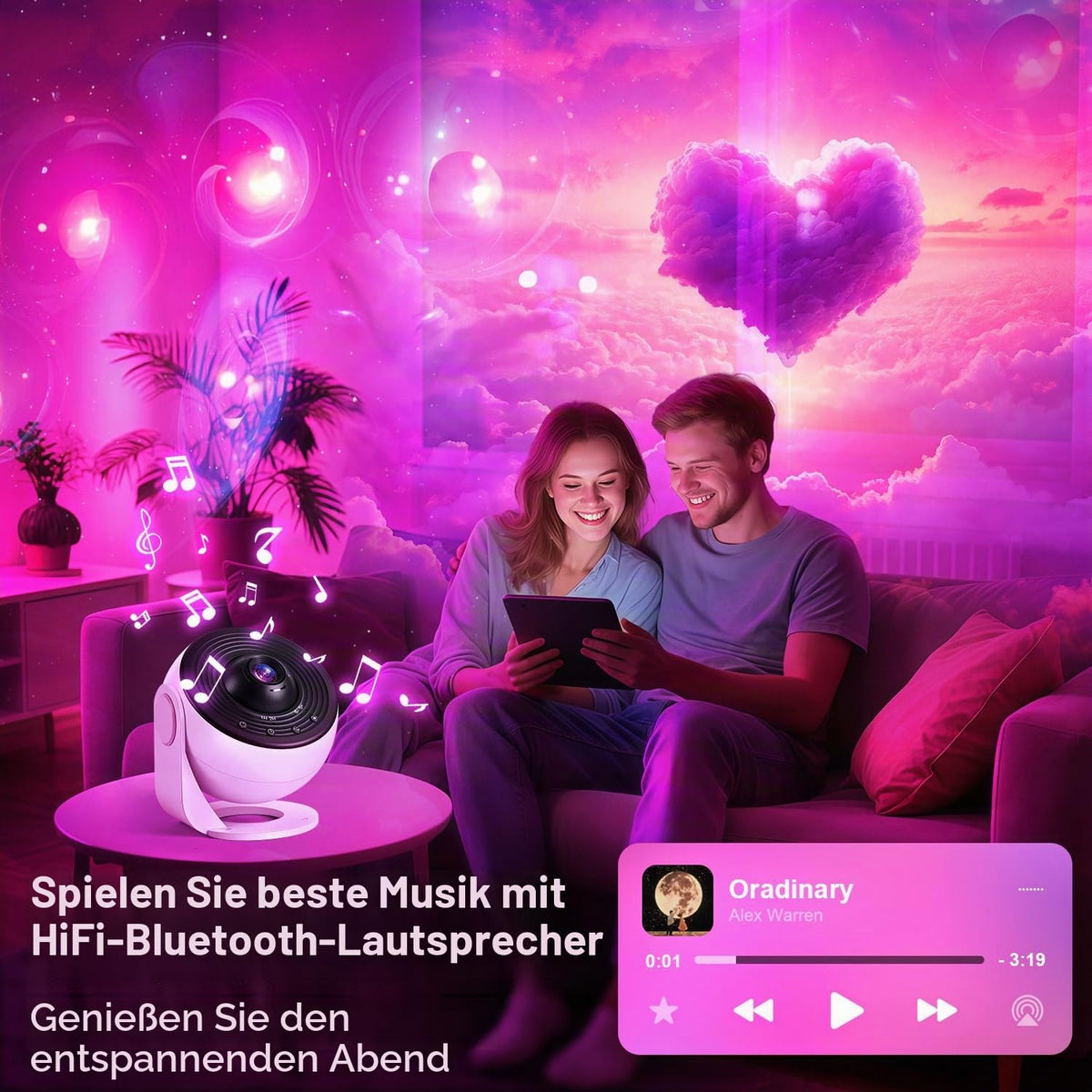 Sternenhimmel Projektor Galaxy Projector Geschenke Nachttischlampe