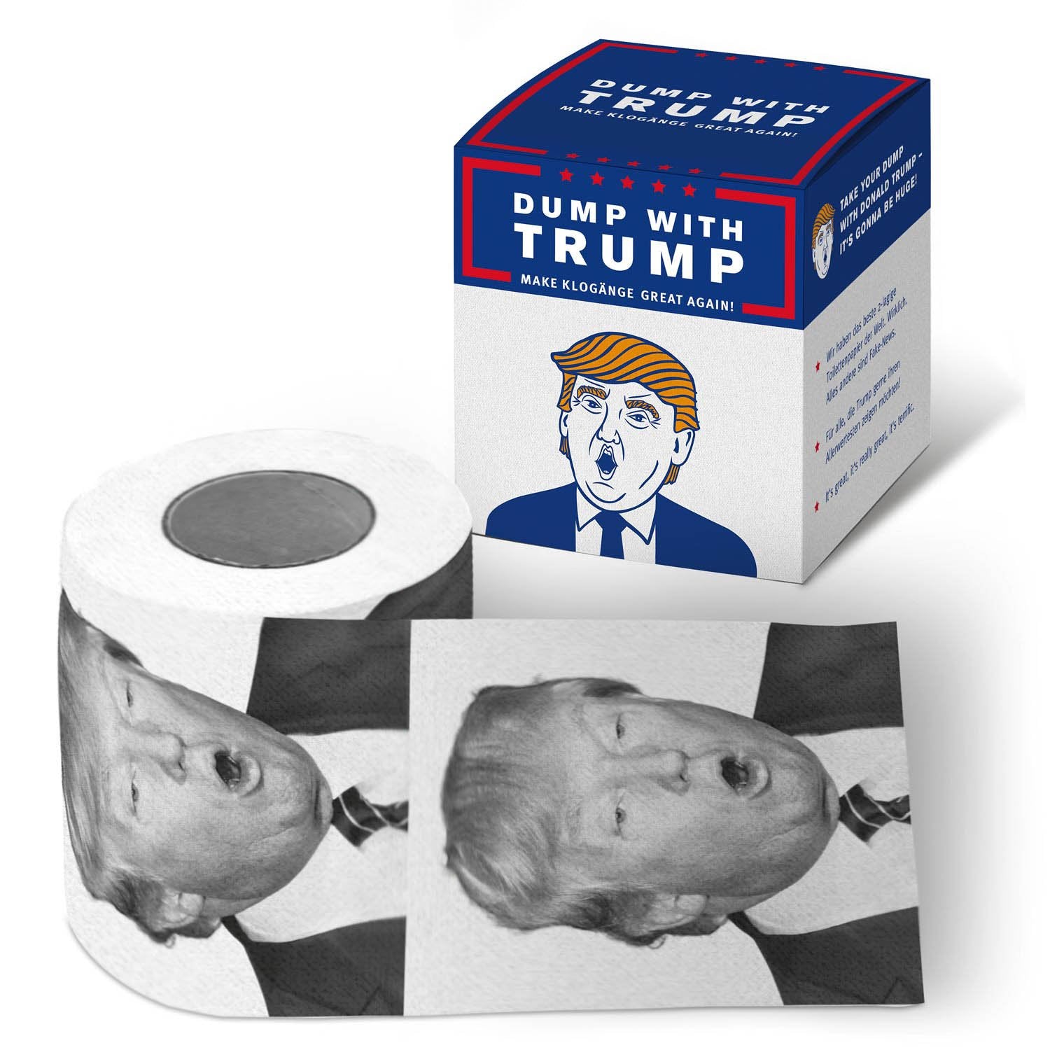 Lustiges Toilettenpapier - Trump / Kamasutra - Die größten Witze - Mehr Humor kann man auf dem Klo nicht bekommen