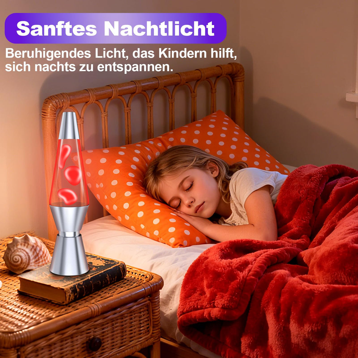 Lavalampe Große mit 17 Farbwechsel und Fernbedienung 40 cm