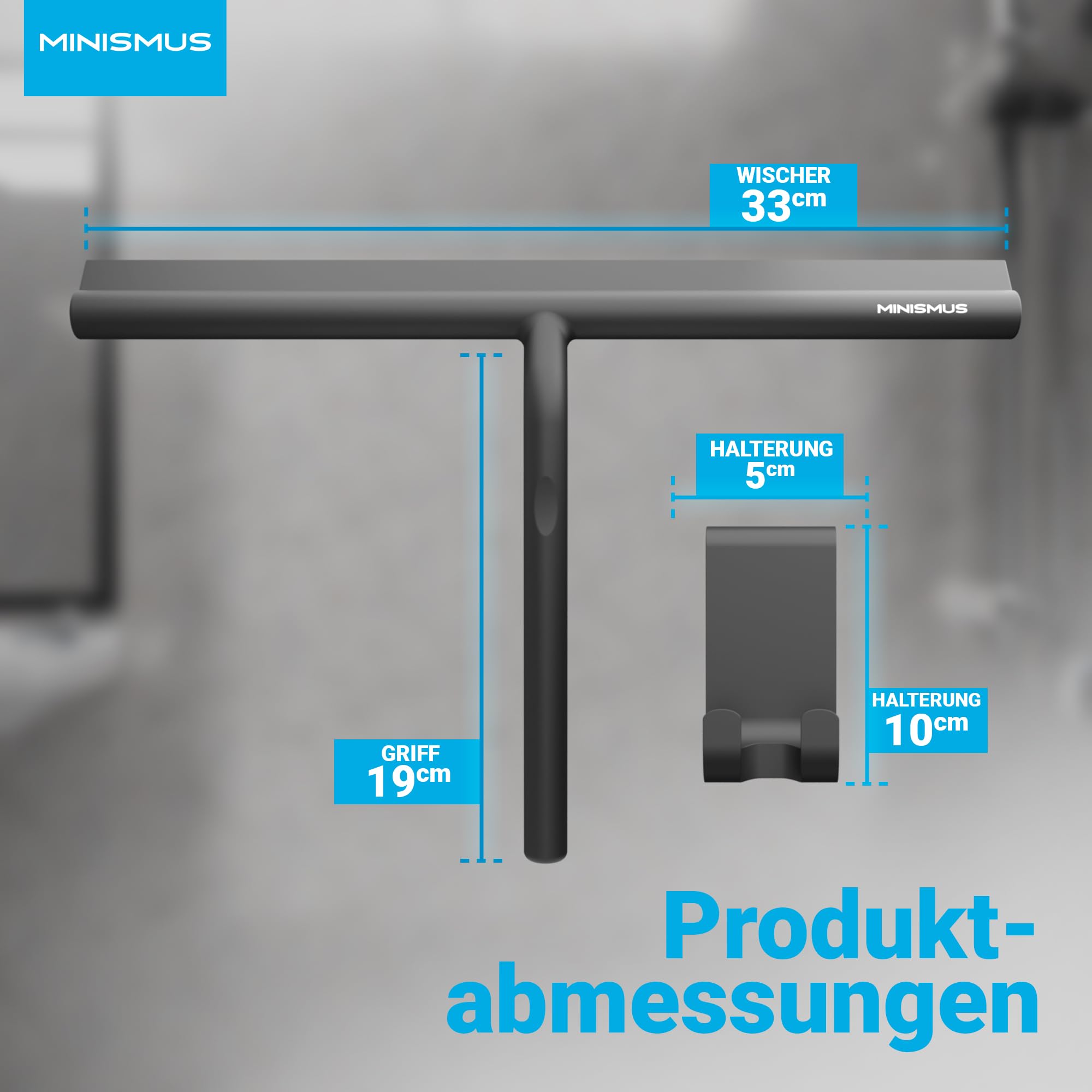 Fensterabzieher mit Aufhänger – Profi Abzieher Dusche - Duschabzieher – Schlierenfrei – Hochwertiger Silikon - Antirutsch