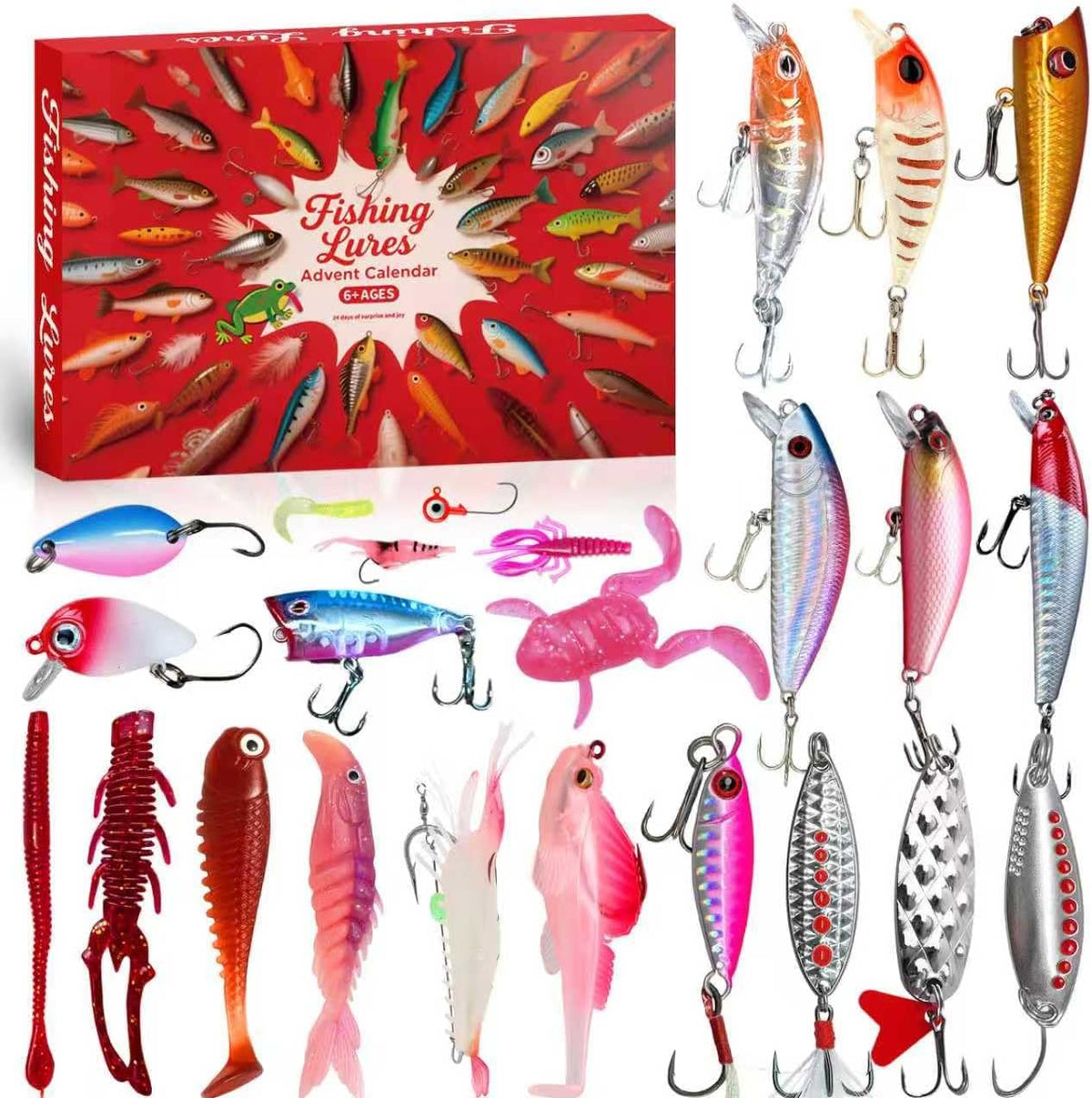 Angel Adventskalender 2026 Männer - 24 Köder,Geschenke für Angler