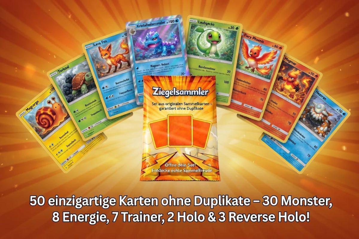50 Sammelkarten Set Deutsch kompatibel mit Pokemon Karten, ohne Doppelte