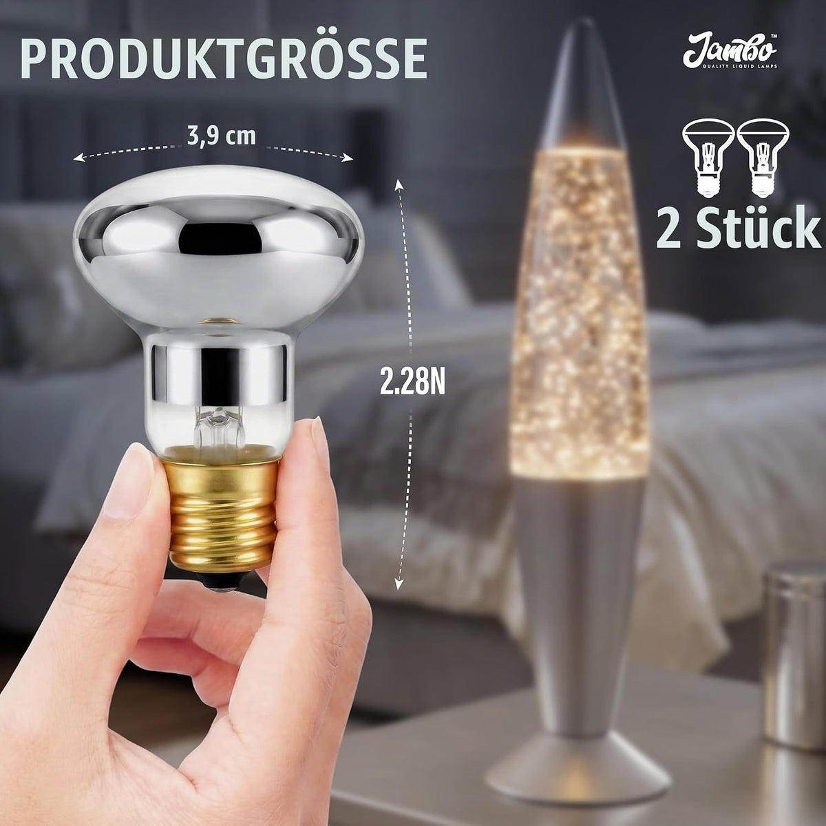 Jambo Flüssigkeitslampen Ersatzbirnen – 2er-Pack 30-Watt-G9-Birnen, Ersatzlampe für 16" Flüssigkeits-Bewegungslampen