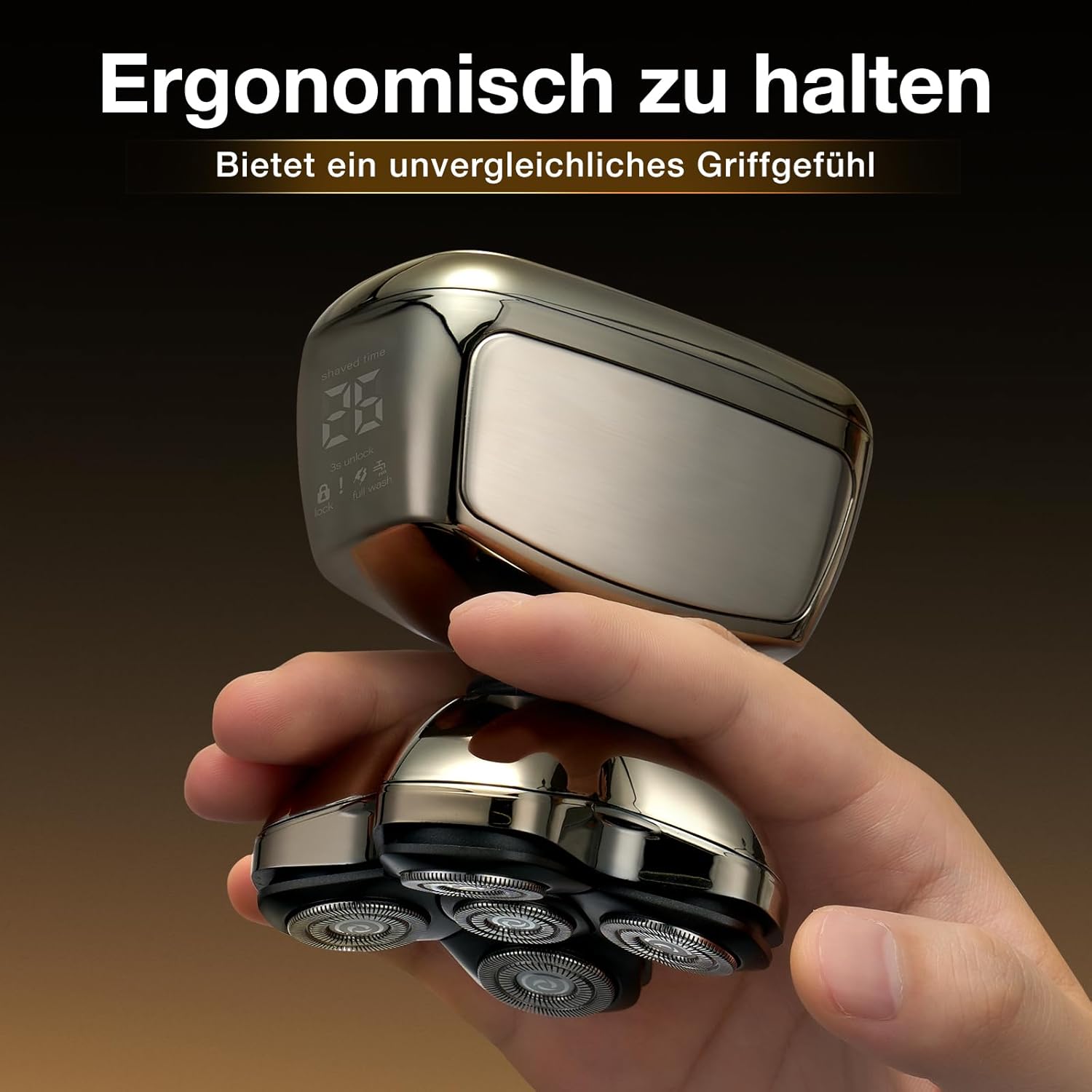 Glatzen Rasierer Herren, Kensen 5 In 1 Kopfrasierer Wasserdicht Head Shaver Men Magnetische Rasierer Glatze Herren Wiederaufladbar Glazenrasierer Typ-C Nass- Und Trocken