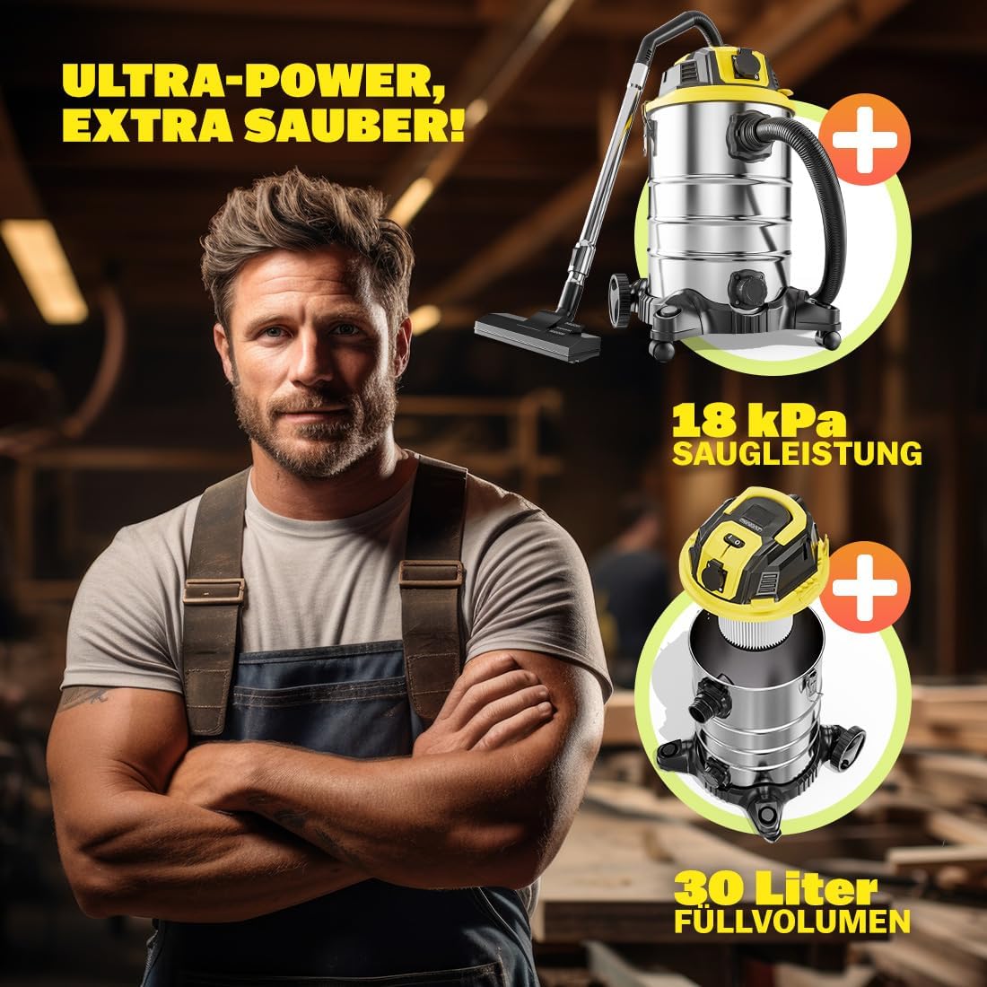 Nass Trockensauger 30L 2200W