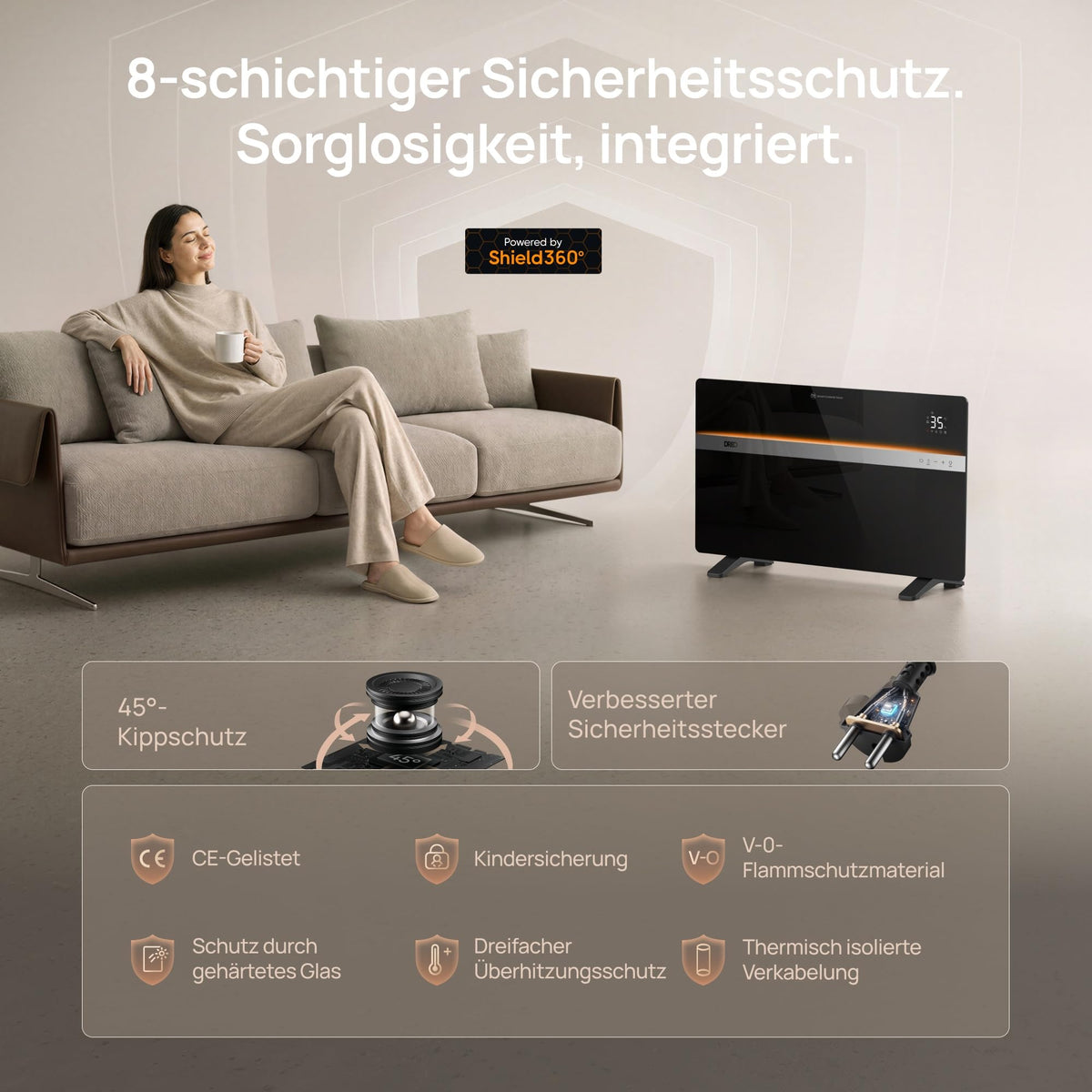 Smart Konvektorheizung, 2000W Heizlรผfter fรผr Groรe Rรคume