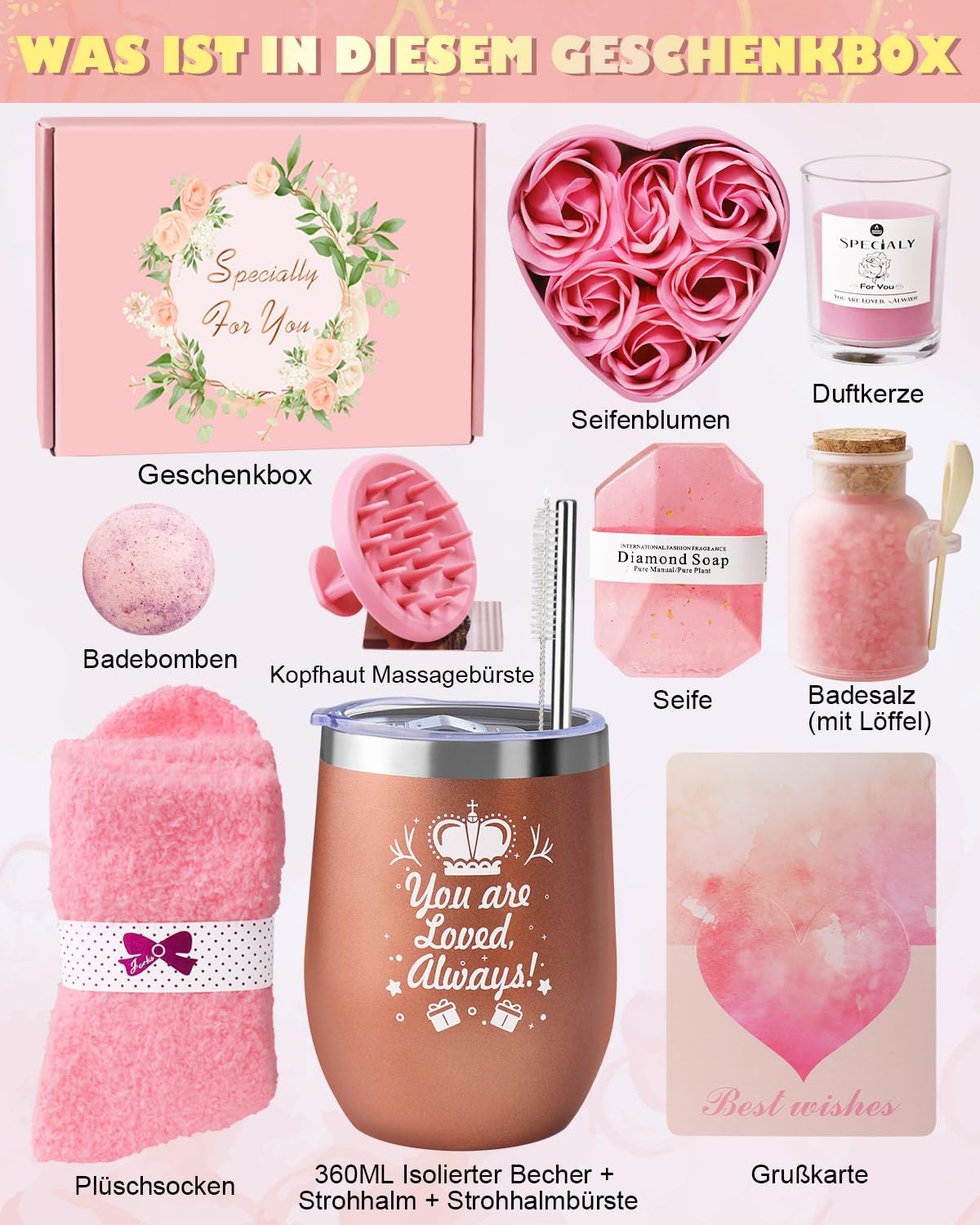 Geschenke für Frauen, Geburtstagsgeschenk für Frauen, Freundin, Geburtstag, Valentinstag, Muttertag, Weihnachtstag, Geschenkideen, Mama, Schwester, bestes Freundesgeschenkset