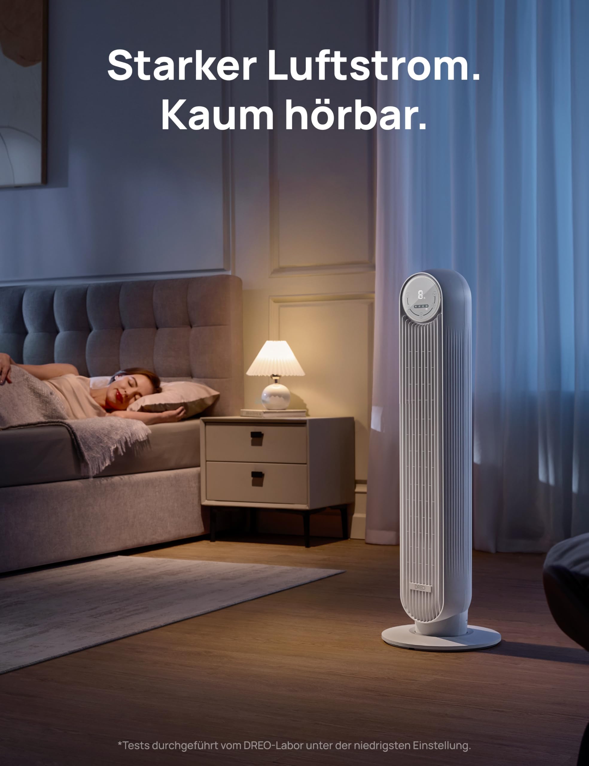 Leiser Turmventilator, 10 m Wurfweite 8 Geschwindigstufen 4 Modi 8 Std. Timer 90° oszillierende Ventilator mit Kühlung Fernbedienung für Schlafzimmer,Turmventilator 307, Schwarz