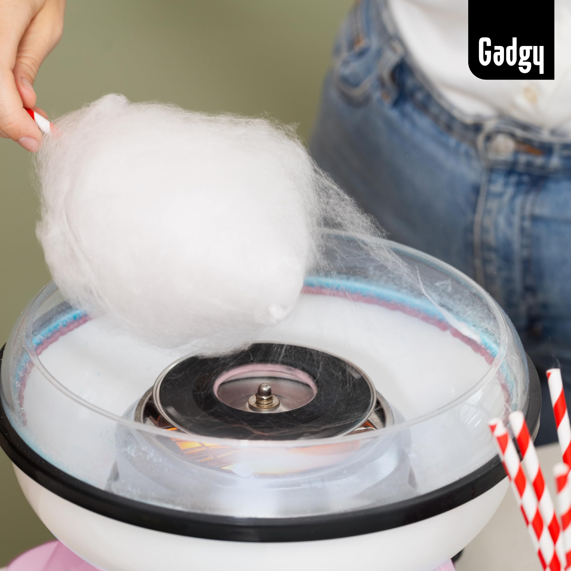 Zuckerwattemaschine für zuhause - Zuckerwatte Maschine für Zucker oder Bonbons - Cotton Candy Machine - Zuckerwatte für Kinderfest, Geburtstag und Party - Rosa