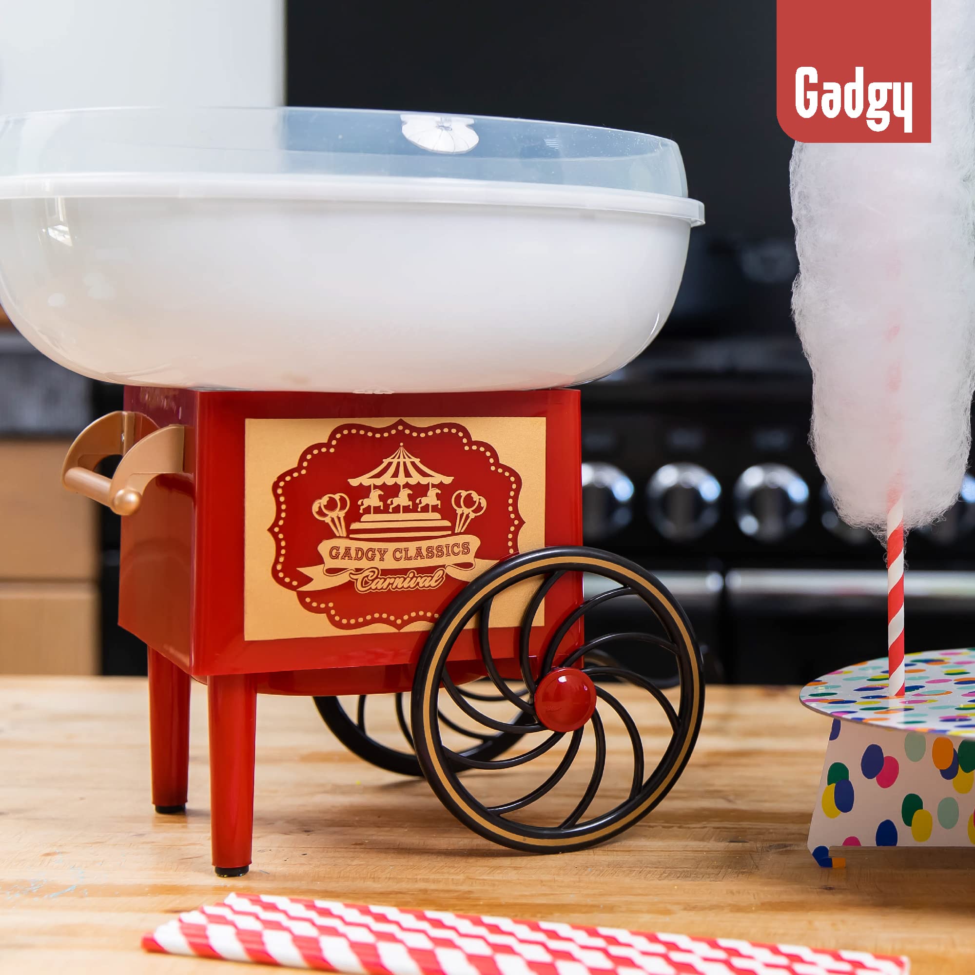 Zuckerwattemaschine für zuhause - Zuckerwatte Maschine für Zucker oder Bonbons - Cotton Candy Machine - Zuckerwatte für Kinderfest, Geburtstag und Party - Rosa