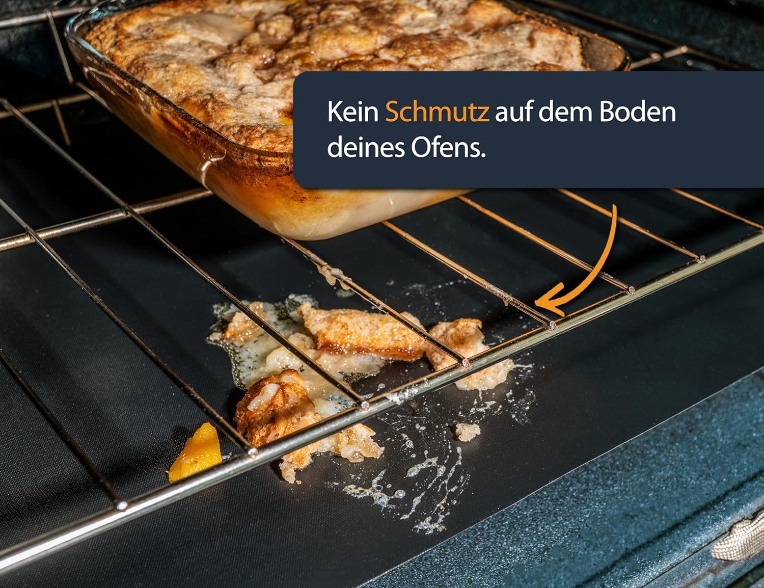 Dauerbackfolie für Backofen und Grill, Backpapier wiederverwendbar geeignet für Elektro- und Gasbackofen, antihaftbeschichtet, für den Backofenboden, BPA- und PFOA-frei (3er Pack)