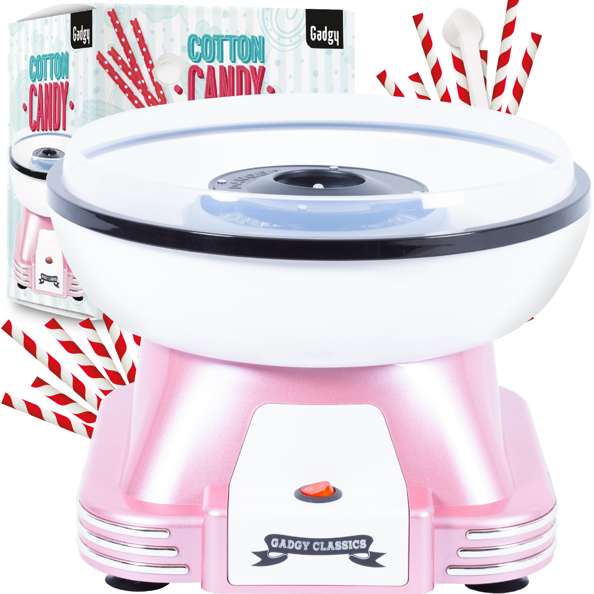 Zuckerwattemaschine für zuhause - Zuckerwatte Maschine für Zucker oder Bonbons - Cotton Candy Machine - Zuckerwatte für Kinderfest, Geburtstag und Party - Rosa