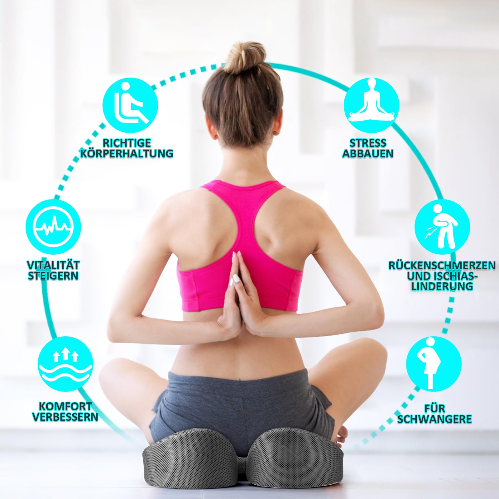 Sitz-Kissen, Hochwertiges Memory Foam sitzkissen Sitzkissen Druckentlastung Ergonomisches sitzkissen für Auto Sofa Büro