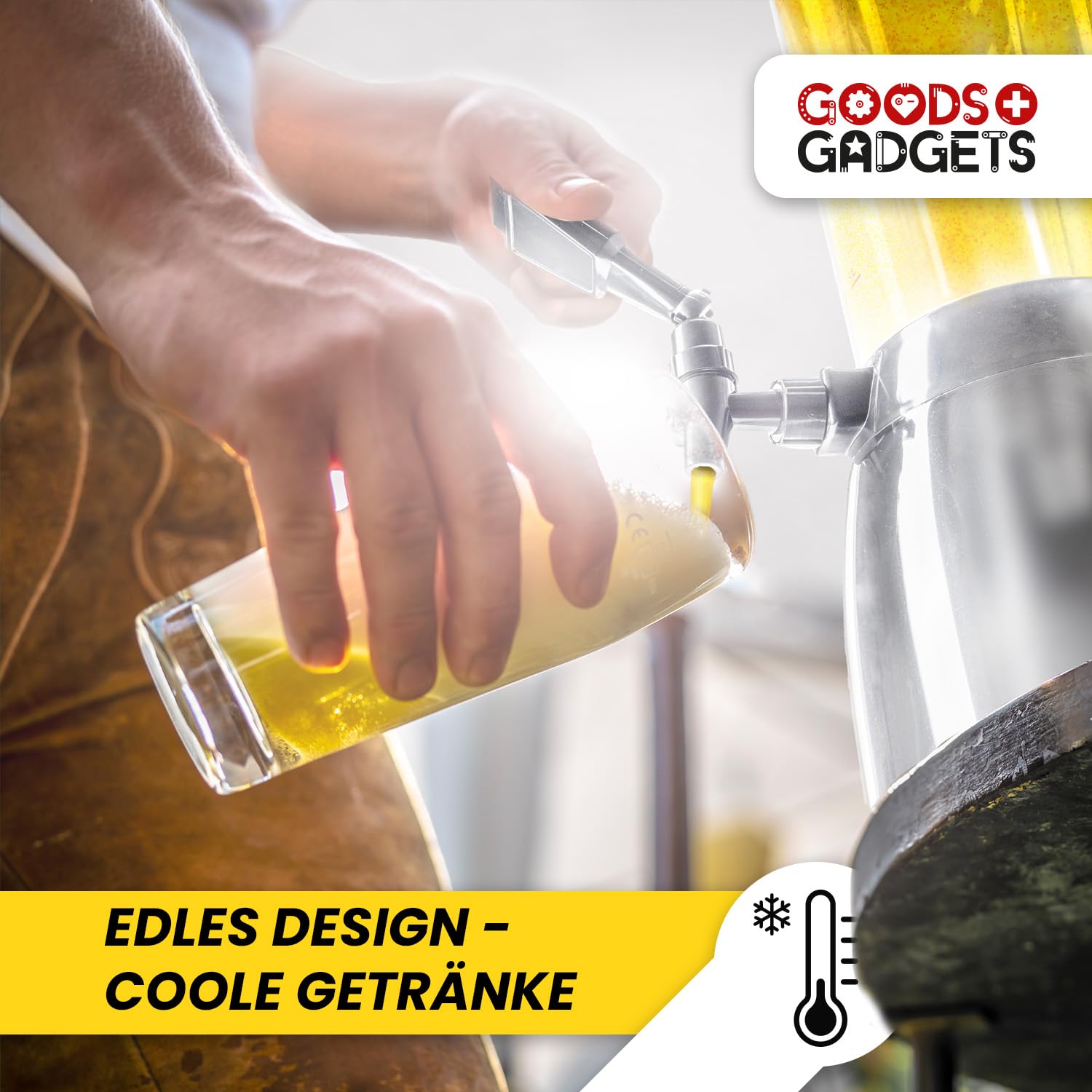 Colonne à bière 4,0 L, robinet, colonne à bières cultes, distributeur de boissons avec refroidisseur de glace 1,3 L (noir)