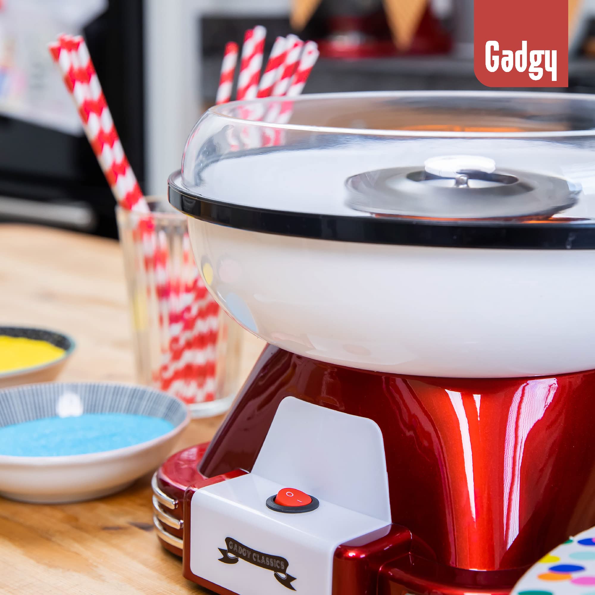 Zuckerwattemaschine für zuhause - Zuckerwatte Maschine für Zucker oder Bonbons - Cotton Candy Machine - Zuckerwatte für Kinderfest, Geburtstag und Party - Rosa