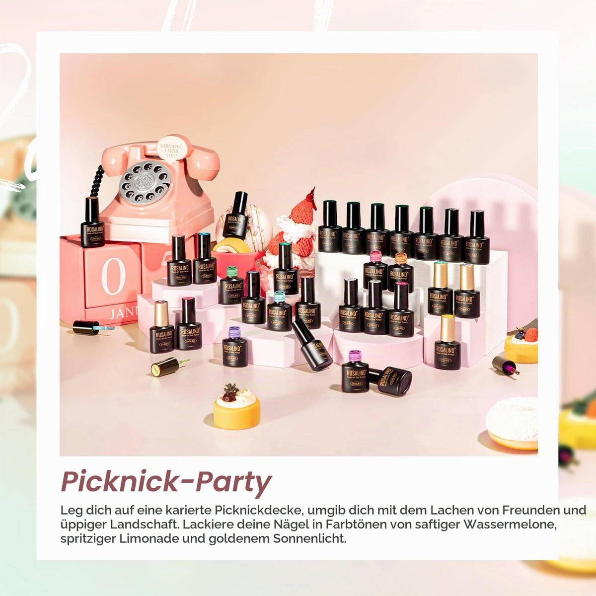 UV Nagellack Set Weiß Rosa Violett Rot Grün Blau Gel