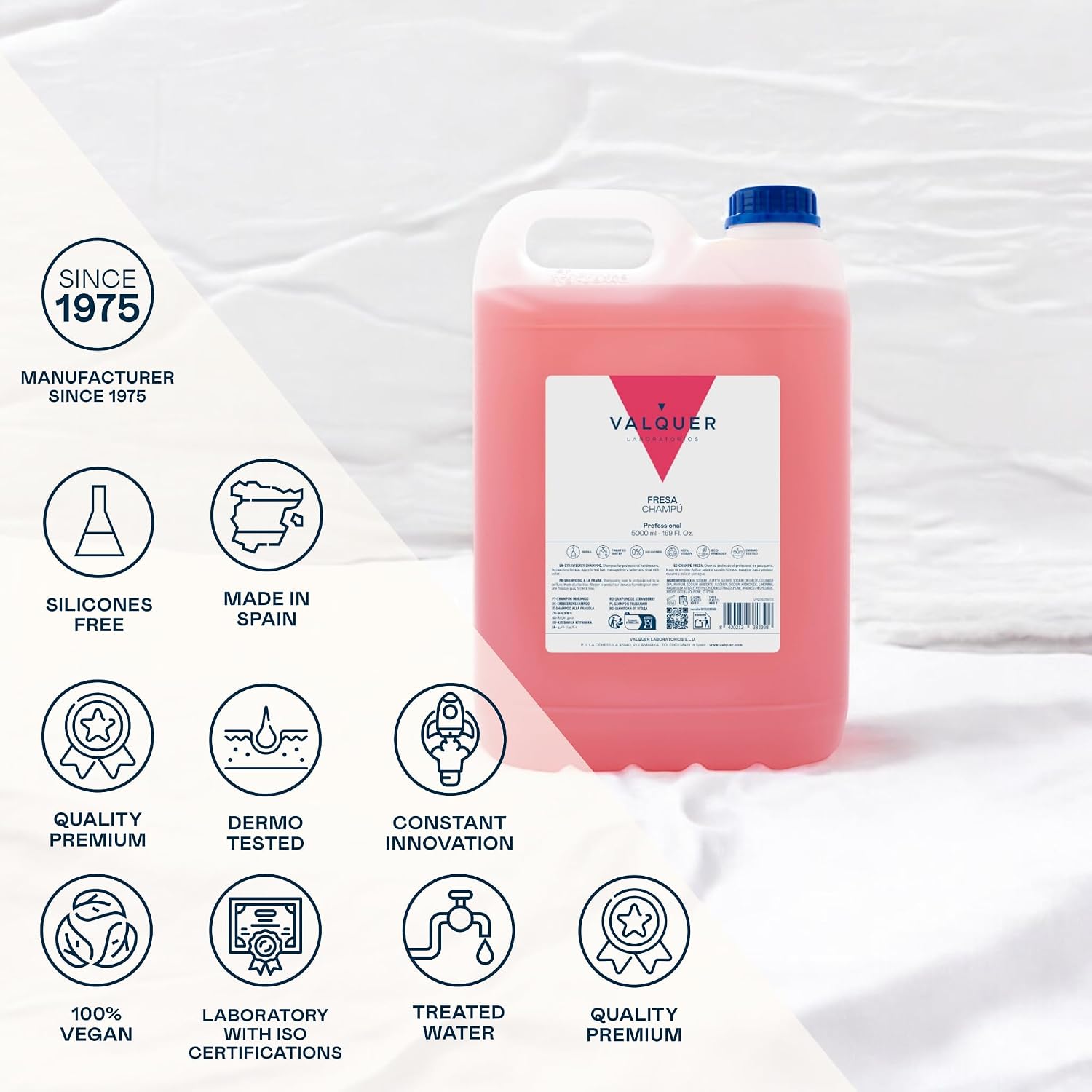 5 L Professionelle Shampoo Flasche | Stärkt und schützt das Haar | Tiefenreinigung und Geschmeidigkeit für alle Haartypen | Vegane Formel, silikonfrei