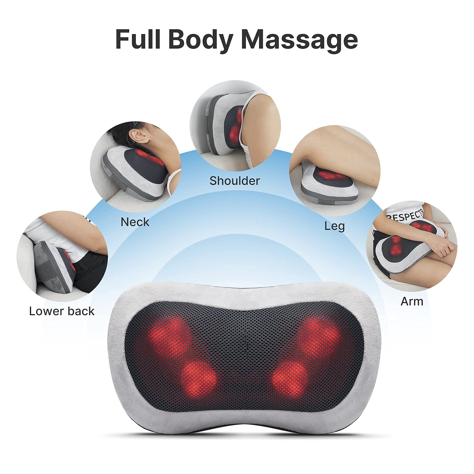 Massagegerät Schulter Nackenmassagegerät mit Wärme, Shiatsu Massagegerät mit 3D-Massage von tiefem Gewebe, Massage für Nacken, Rücken, Beine, Füße, Geschenke für Frauen, Geschenke für Männer