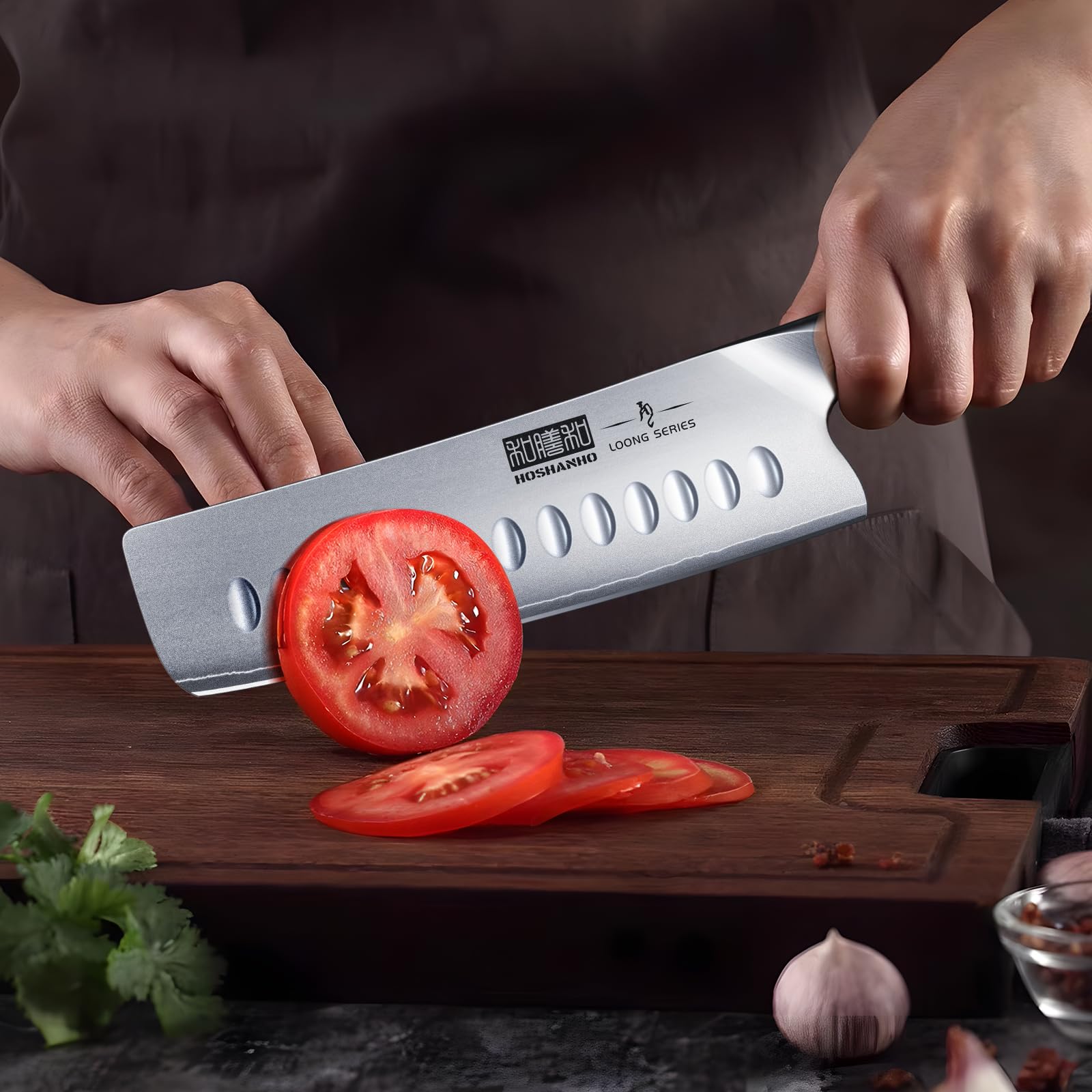 Professionelles Fisch-, Knochenmesser- und Füllküchenmesser mit ultrascharfe ergonomischem Pakkaholzgriff, 18 cm