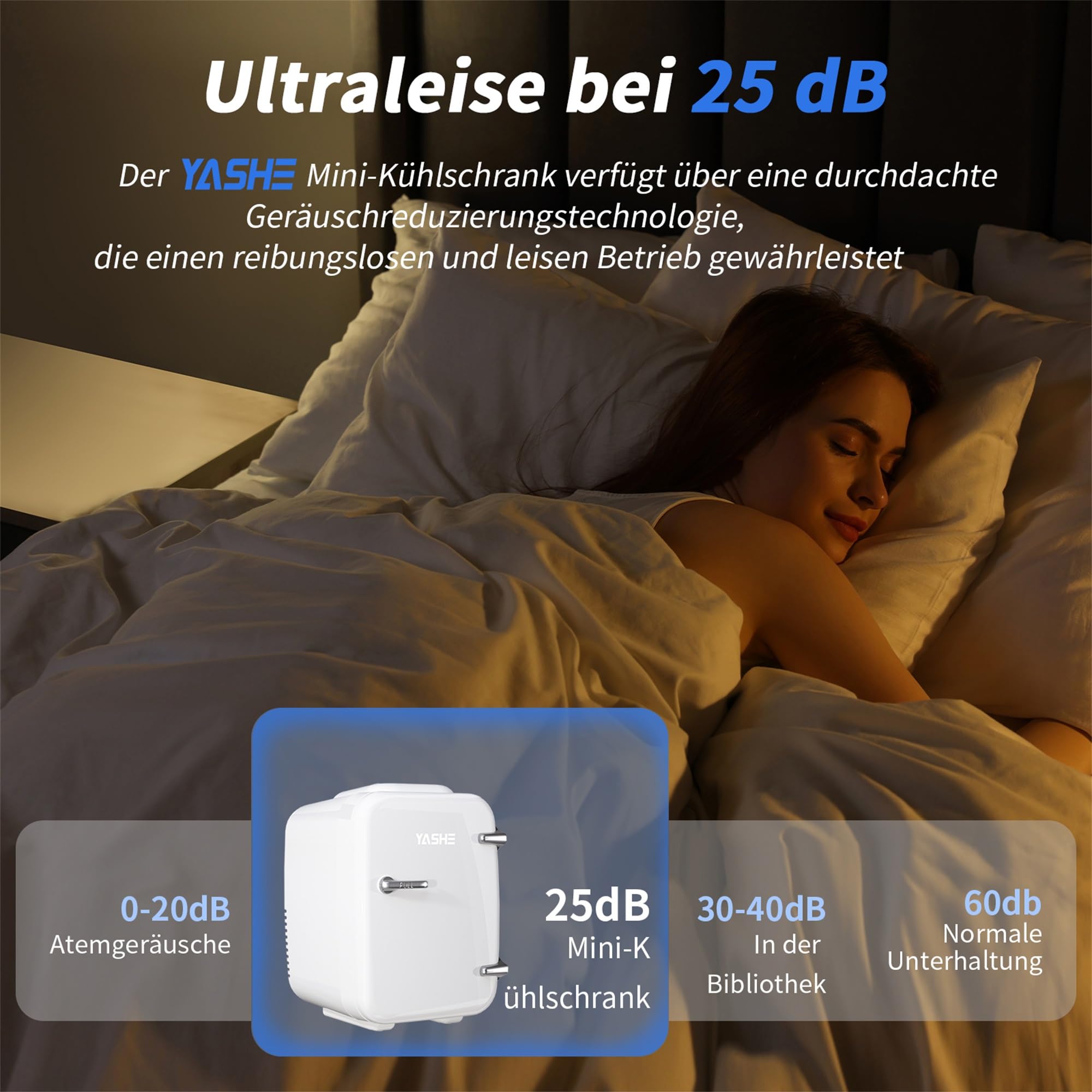 Mini Kühlschrank, 4 Liter Mini-Kühlschränke für Kosmetik, Getränke, 220V AC/ 12V DC Thermoelektrische Kühlung und Erwärmung, Kleiner Kühlschrank für Schlafzimmer, Büro, Wohnheim, Auto