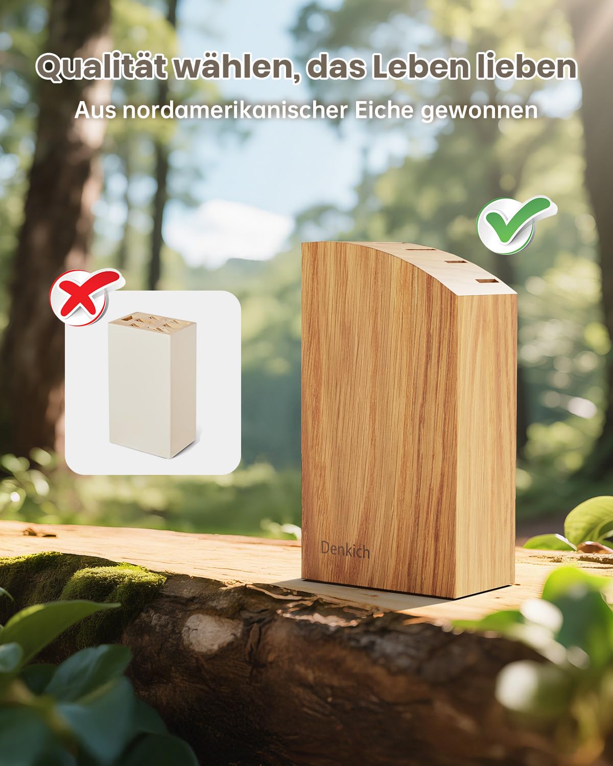 Messerblockset, 7-teiliges scharfes Messerset mit Block, deutsche Klingen aus hochwertigem Edelstahl und ergonomischen Griffen, professionelles Küchenmesserset für den Heimgebrauch