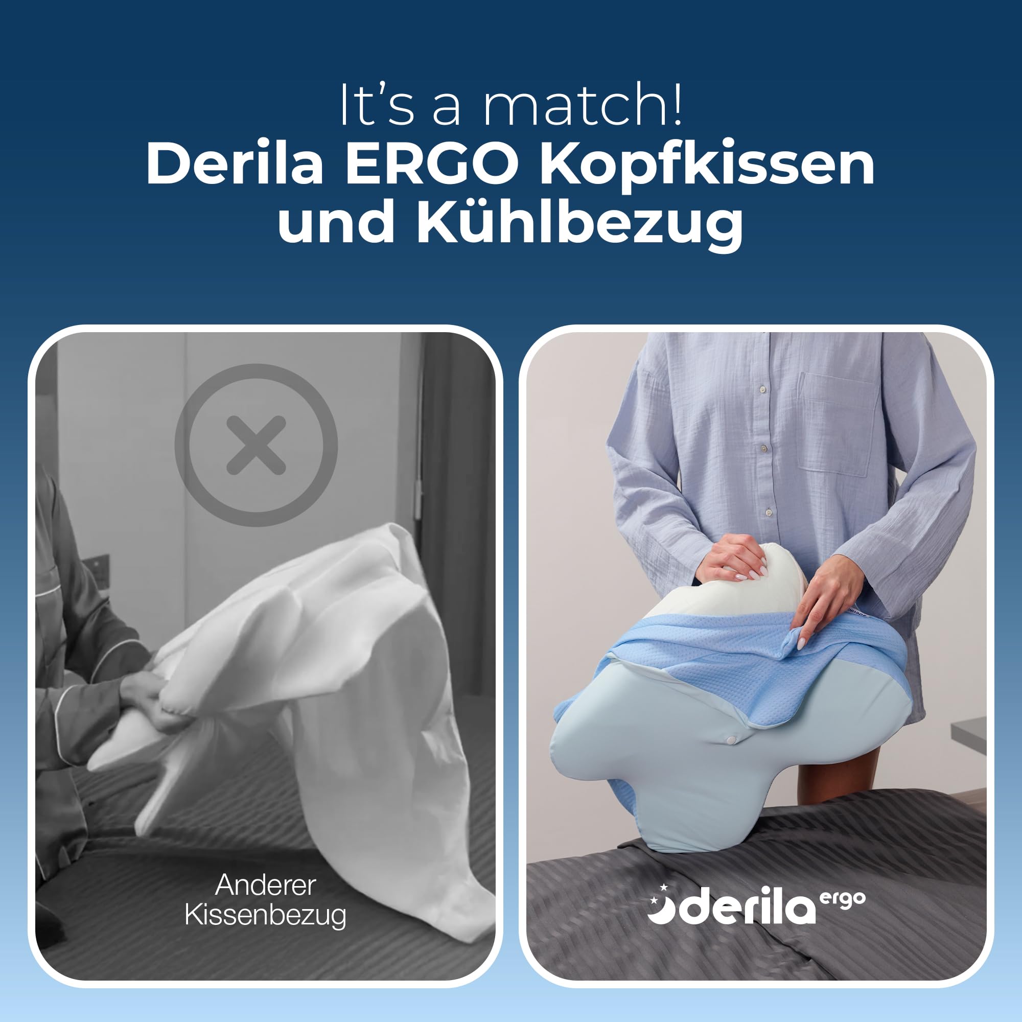 Ergo Halskissen, Memory Schaumkissen, Halsstütze Kissen, Ergonomisches Kissen, Kissen für Seiten, Rücken- und Bauchschläfer