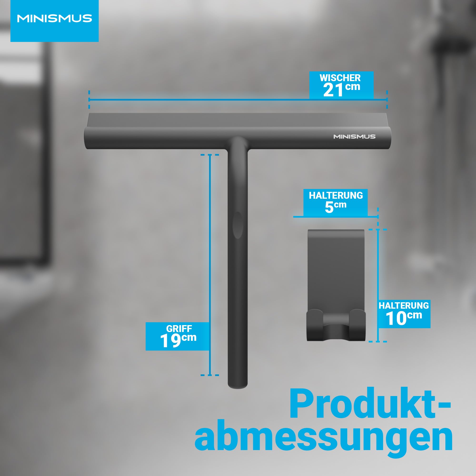 Fensterabzieher mit Aufhänger – Profi Abzieher Dusche - Duschabzieher – Schlierenfrei – Hochwertiger Silikon - Antirutsch