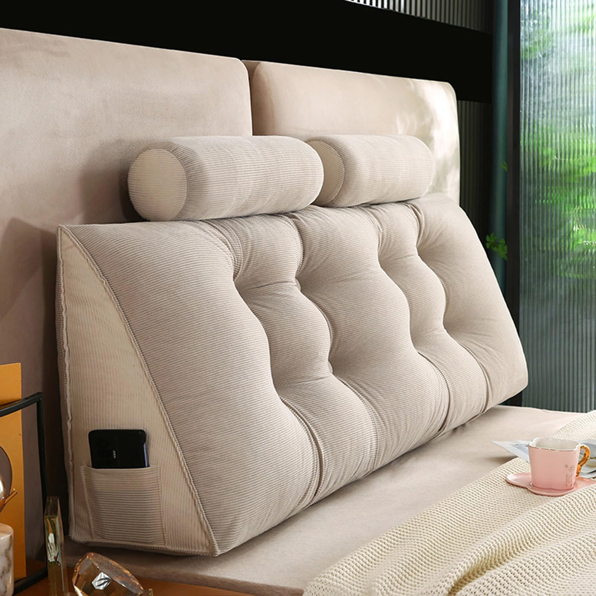 Rückenstützkissen mit Nackenkissen für Bett Bequemes Lendenkissen