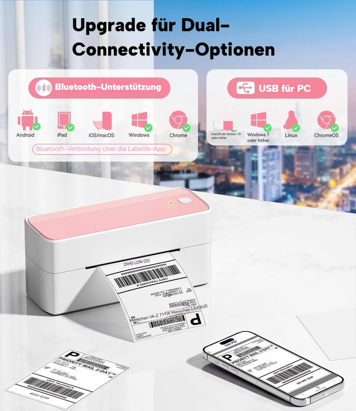 Bluetooth DHL Etikettendrucker, Label Printer - Thermodrucker