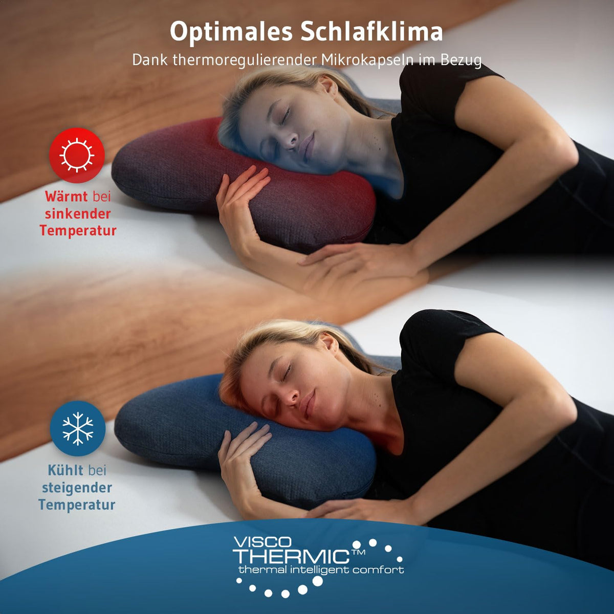Seitenschläferkissen / Schmetterlingskissen mit Thermo Bezug