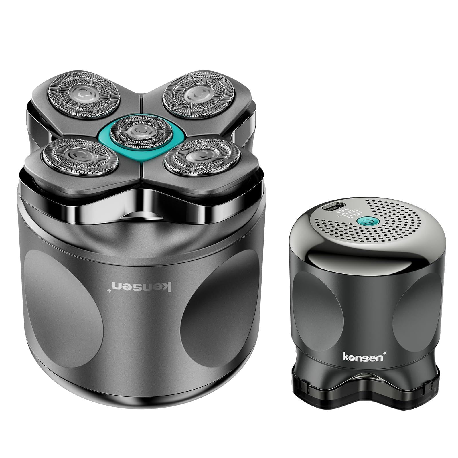 Glatzen Rasierer Herren, kensen Kopfrasierer Glatze Wasserdicht Head Shaver 5D Beweglicher Kopf Rasierer Herren Magnetischer Glatzenschneider Trocken-Und Nassrasur Bald Shaver Typ-C-Anschluss