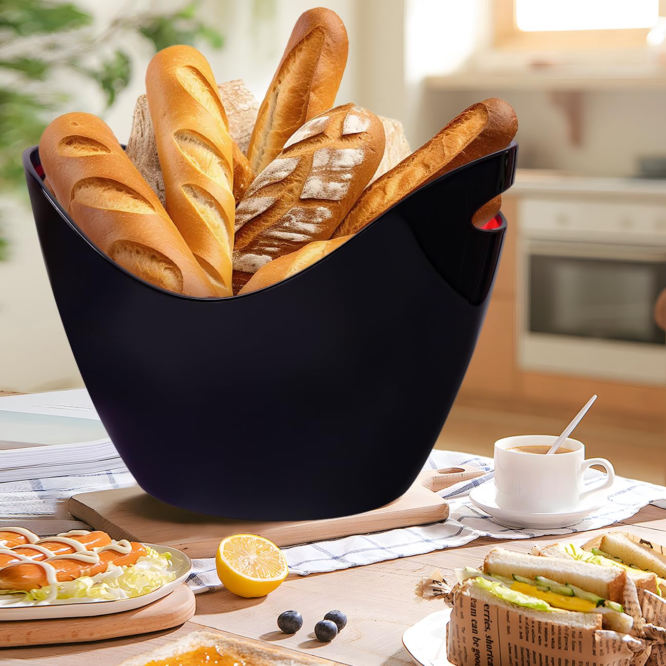 8L Eiseimer, Champagnereimer, Eiseimer, Weinkühler, Champagnerkühler, großer Eiseimer, Küchenobst und Gemüselagerbehälter (Clear)