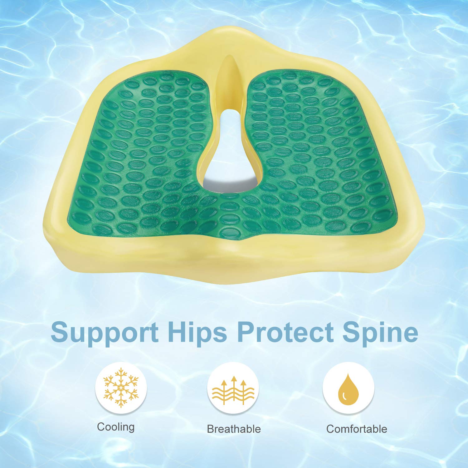 Sitzkissen, Orthopädisches Sitzkissen aus Memory Foam, Ergonomisches Sitzkissen für Bürostuhl /Autositz / Steissbeinkissen Stuhlkissen Sitzkissen Outdoor Zuhause, Schwarz