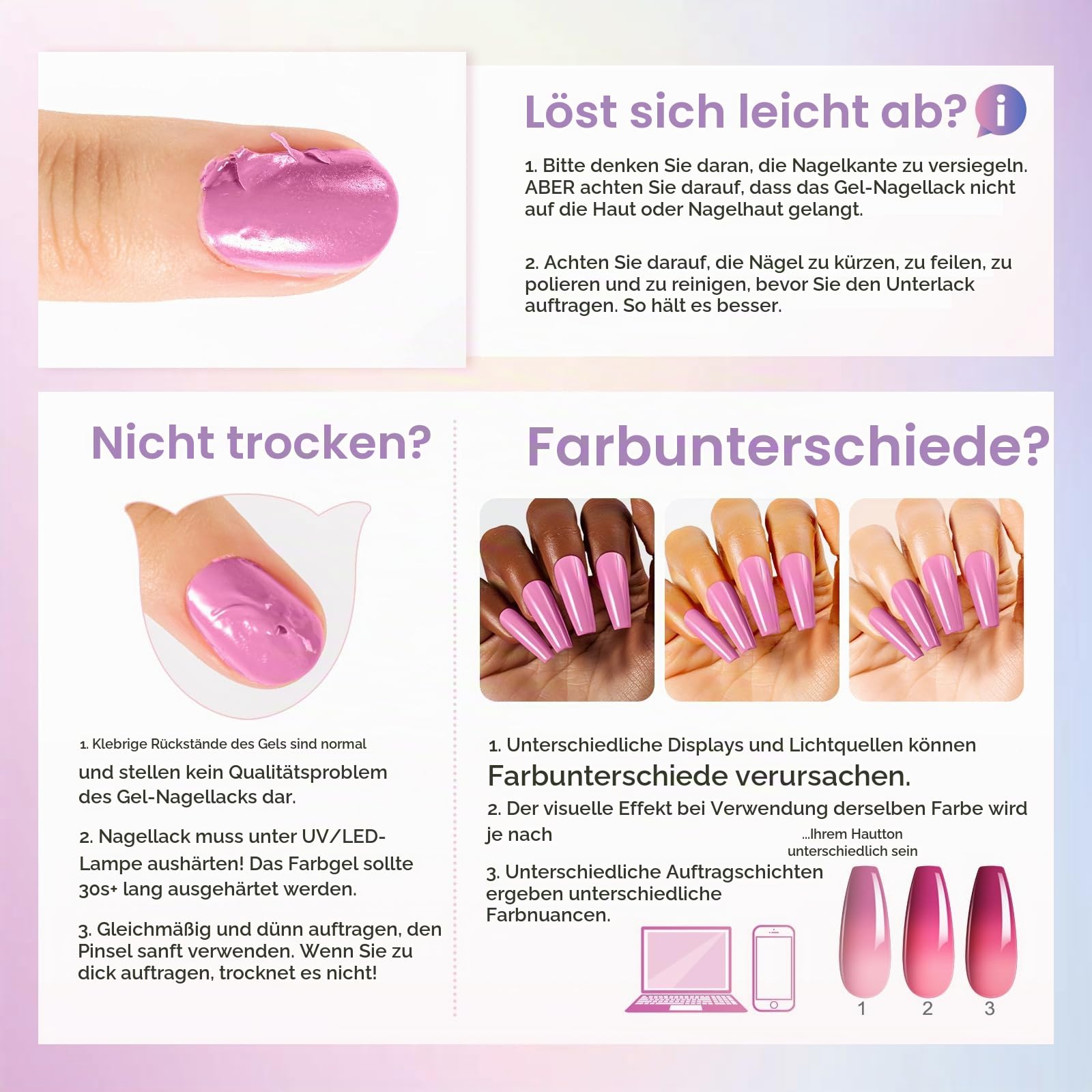 UV Nagellack Thermo 6 Farben UV Gellack Farbwechsel Gel Nagellack
