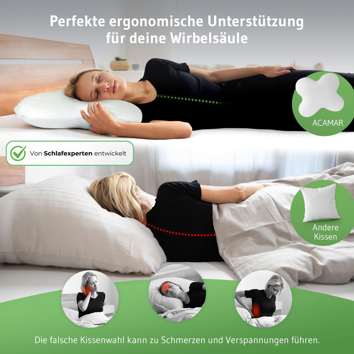 Seitenschläferkissen / Schmetterlingskissen mit Thermo Bezug