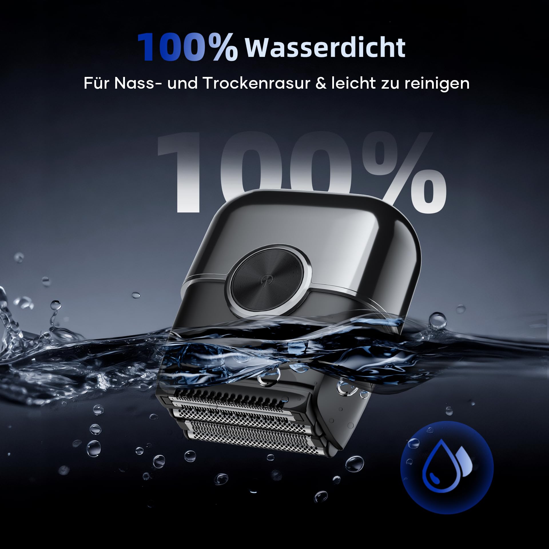Elektrorasierer Herren, kensen Mini Foil Shaver Mit 4 Flexiblem Scherkopf Rasierapparat Usb-C Elektrischer Rasierer Wasserdicht Folienrasierer 120Min Trockenrasierer Tragbar für Bart Gesicht Reise